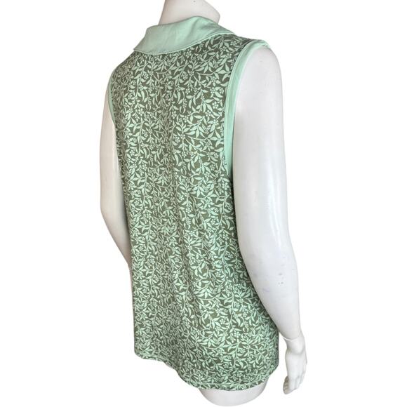 Zuda Rayon Span Print Mix Golf Tank Soft Mint Large NWOT Sleeveless Collar - Picture 8 of 13